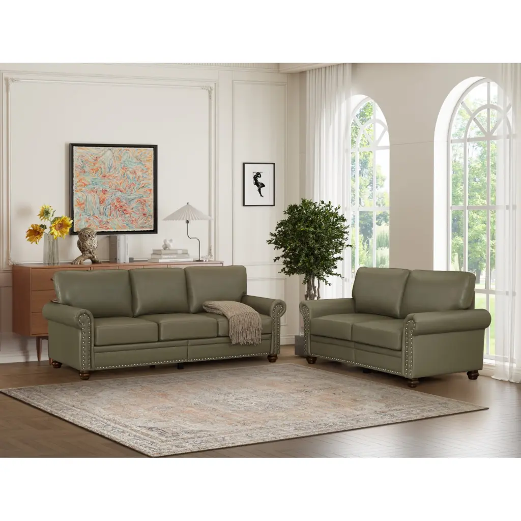 Grey Faux Leather Sectional Sofa Storage - Plush 5 Seater Living Room Furniture Set Ponnky