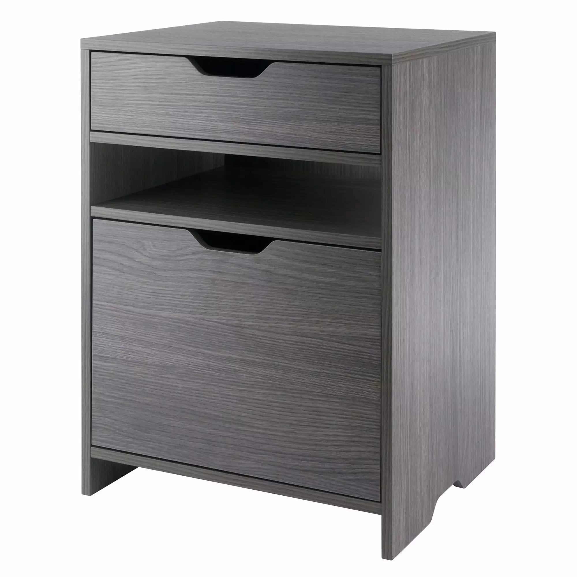 Contemporary Home Living Filing Storage Cabinet Drawer 26.25 Charcoal Gray