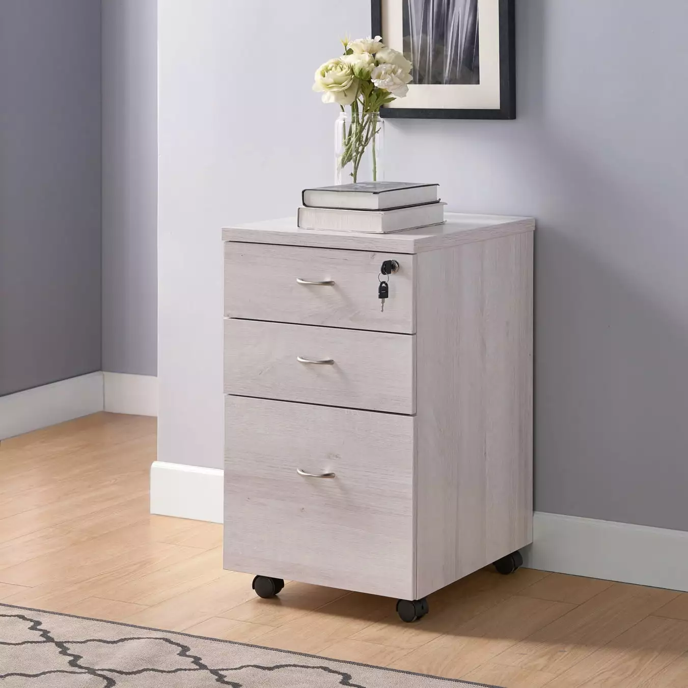 3 Drawers Office Home Lock Filing Cabinet DJ Corp Design