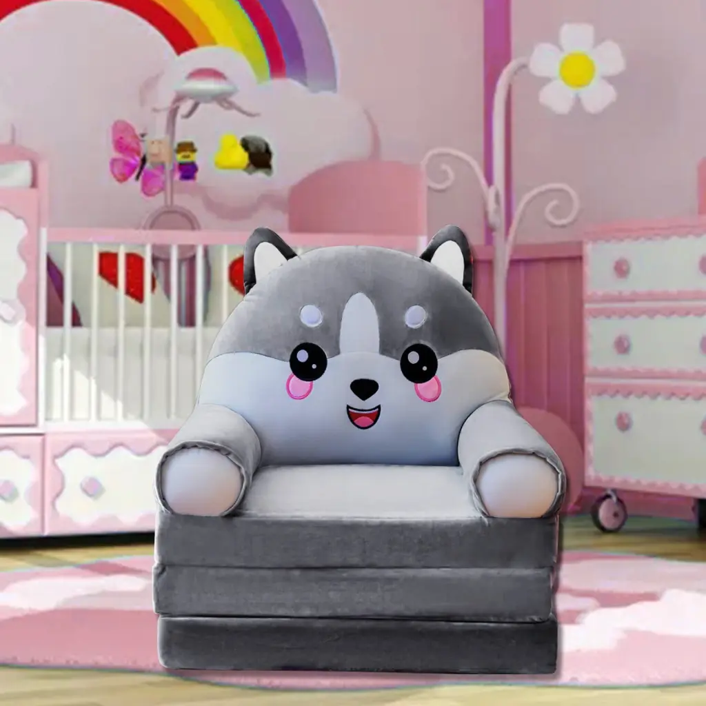 Clearance Sale Plush Foldable Kids Sofa Backrest Armchair 2 1 Foldable Children Sofa Bed Without Liner Filler Gyouwnll