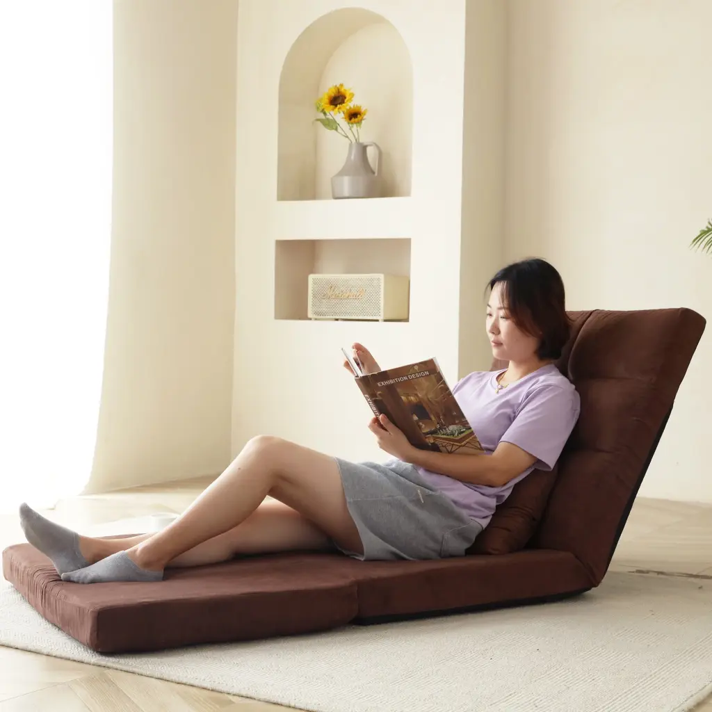 Homlike Triple Fold Down Sofa Bed Adjustable Gaming Sofa 5 Reclining Positions
