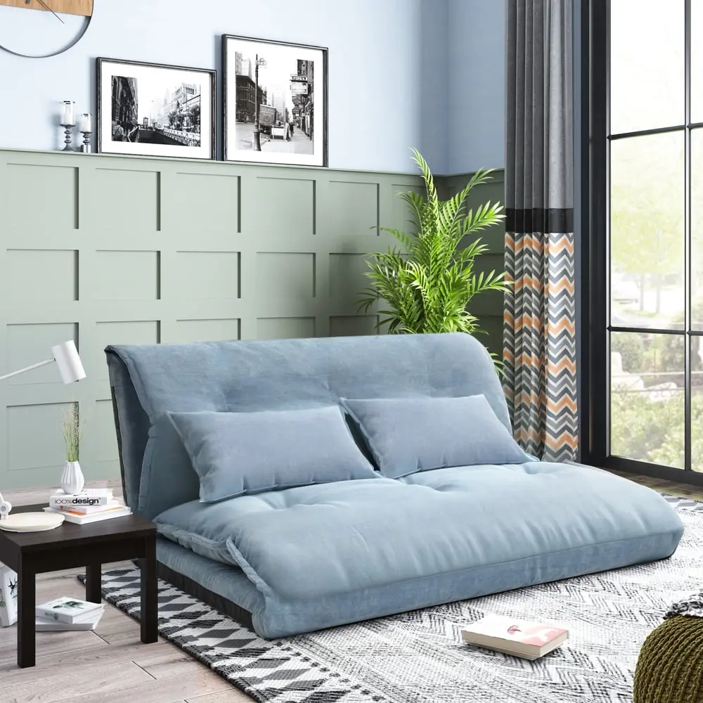 HQIT Foldable Sleeper Sofa Bed 2 Pillows Living Room Lounging and Sleeping