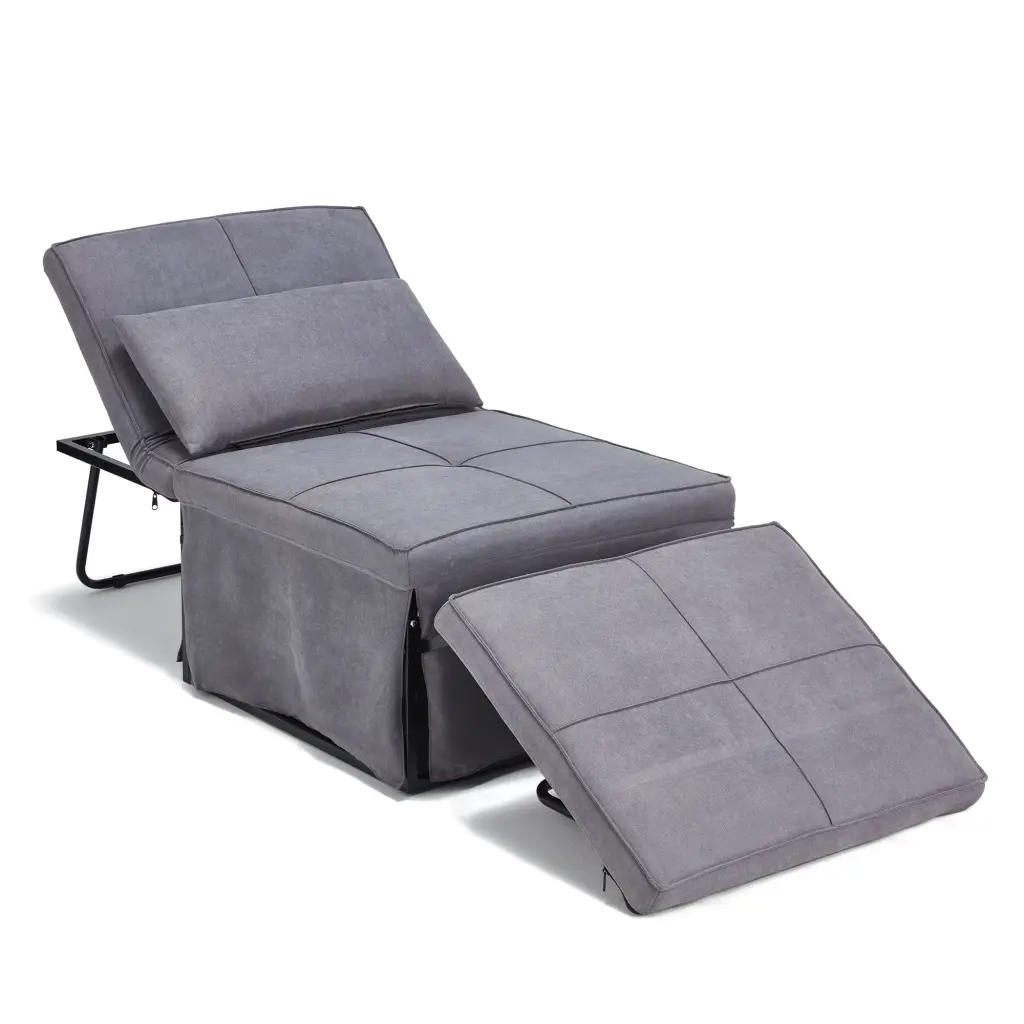 JOMEED Multi Function Folding Single Sofa Convertible Sleeper Bed Gray