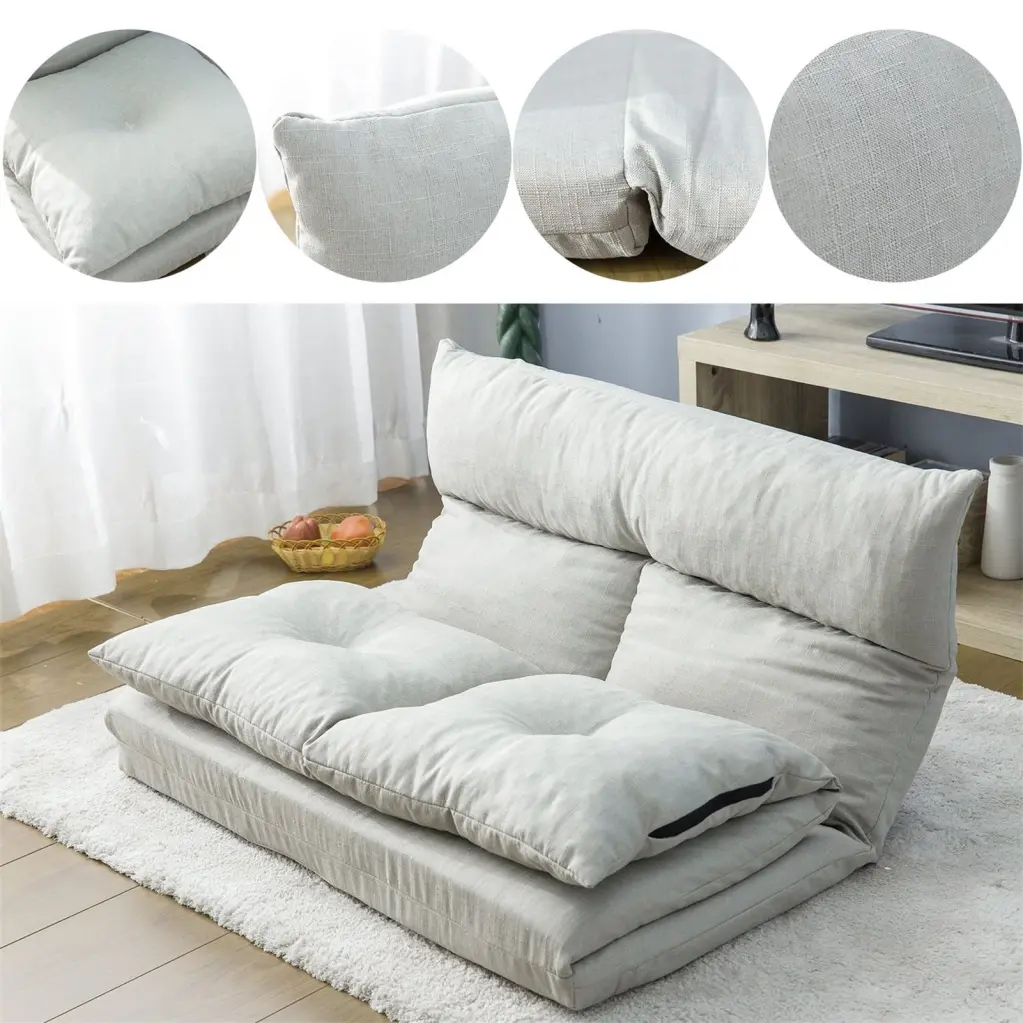Floor Sofa Bed Adjustable Multi-Purpose Fabric Folding Chaise Lounge Musbetu