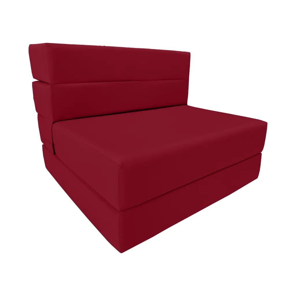 Red 80 x 32 x 6 Lounger Folding Foam Mattress Portable Convertible Sofa Bed Sleeper Flip Chair Amfuton