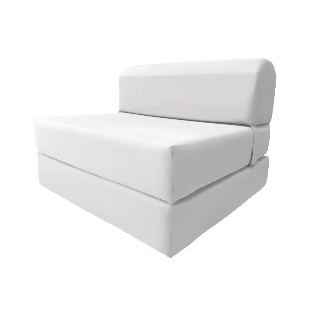 White 6 x 32 x 70 Folding Foam Sleeper Chair Portable Studio Sofa Guest Bed Amfuton