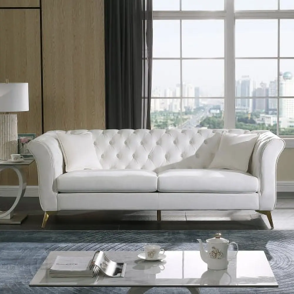 Futon Sofa Bed Modern Love Seats Convertible Sleeper Sofa Tapered Metal Legs ARCTICSCORPION