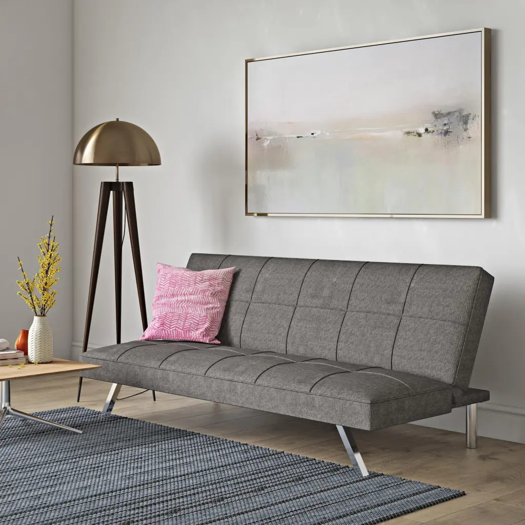 CoSoTower Metal Frame Futon Sofa Bed Stainless Legs Small Spaces