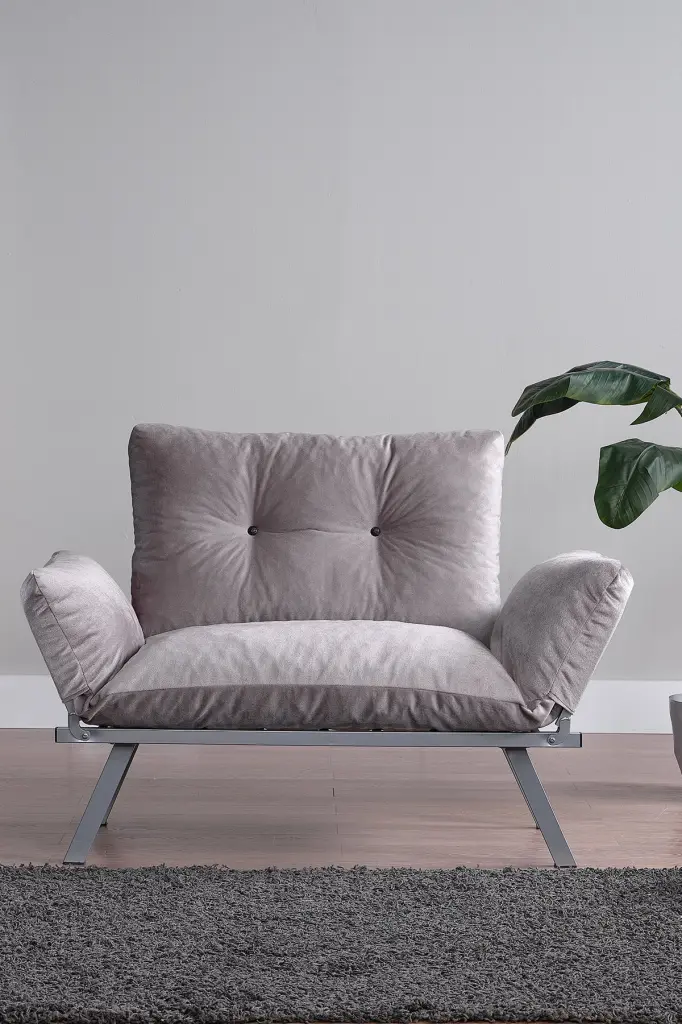 DeeHome Alora Metal Legs Futon Loveseat Modern Living Room