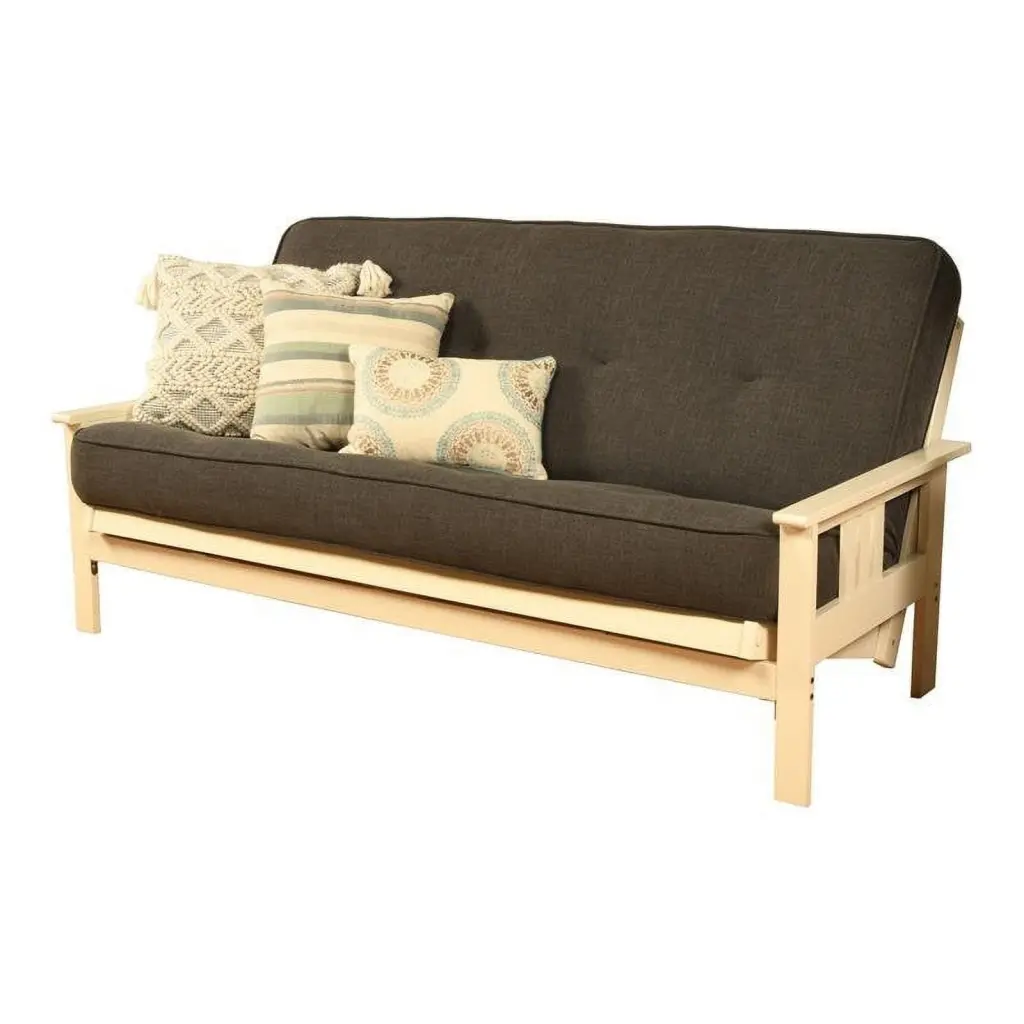 Maklaine Full Linen Fabric Futon Charcoal Gray Frame Not Included Versatile Use