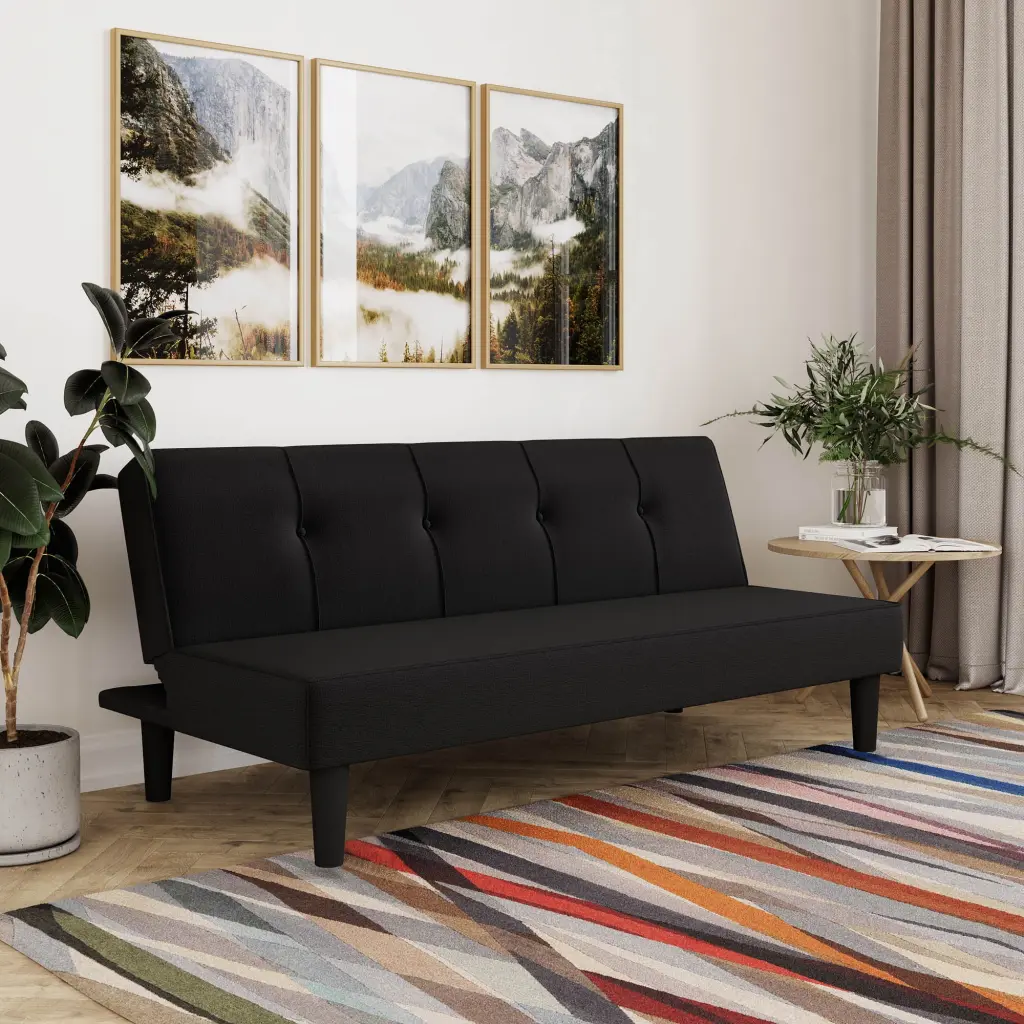 Serta Milan Modern Futon Black Fabric