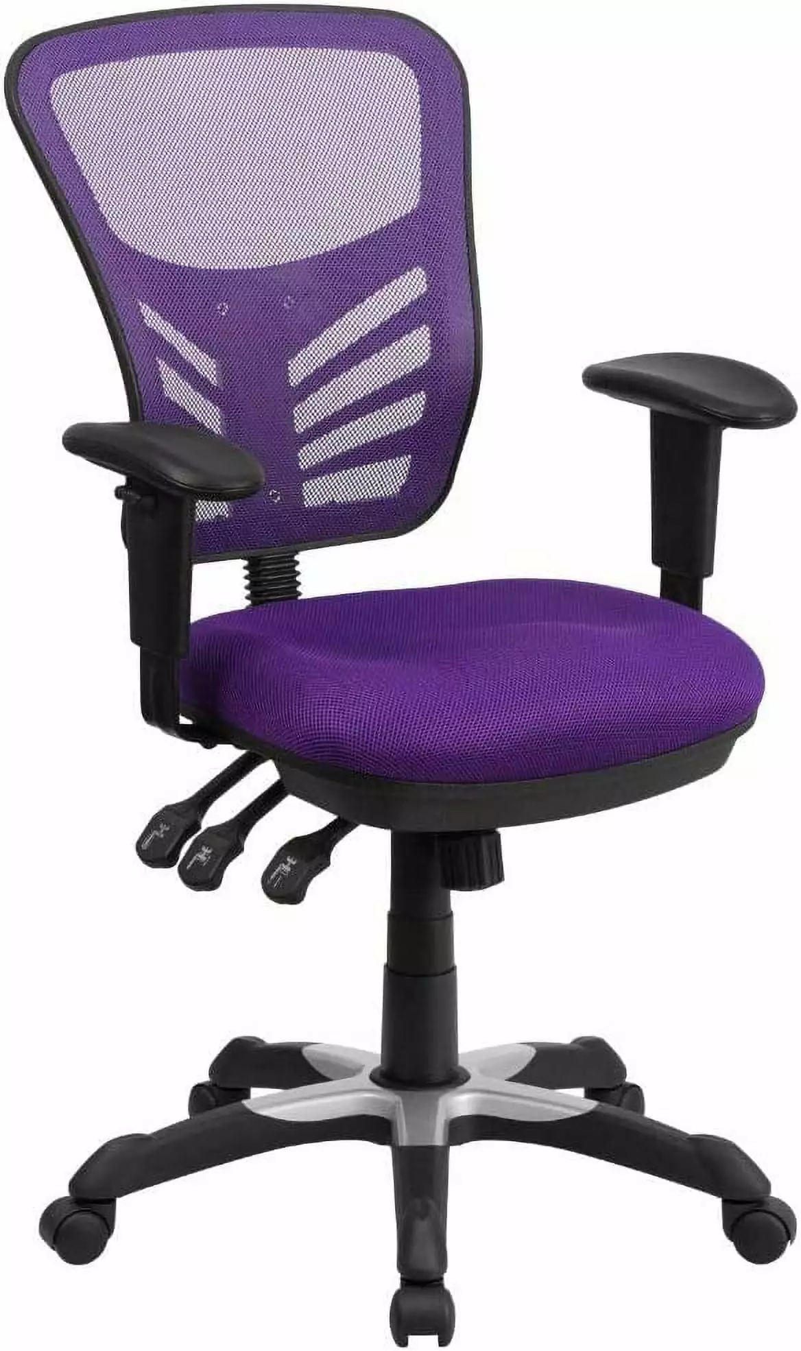 Nicholas Mid-Back Swivel Office and Gaming Chair Ergonomic Mesh Adjustable Lumbar Support Purple TRAHOO