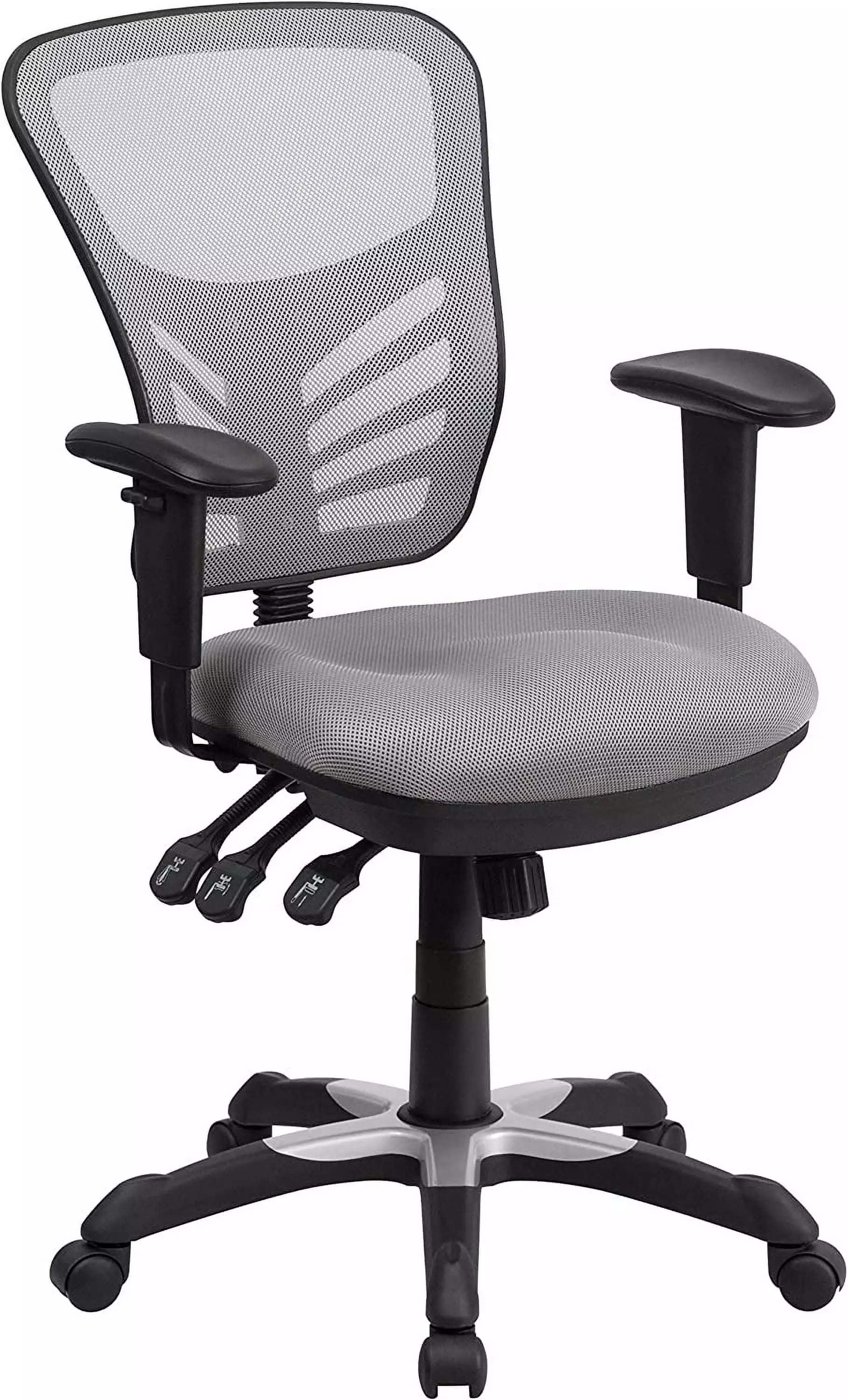 Nicholas Mid-Back Swivel Office And Gaming Chair Ergonomic Mesh Office Chair Adjustable Lumbar Support And Height Gray TRAHOO
