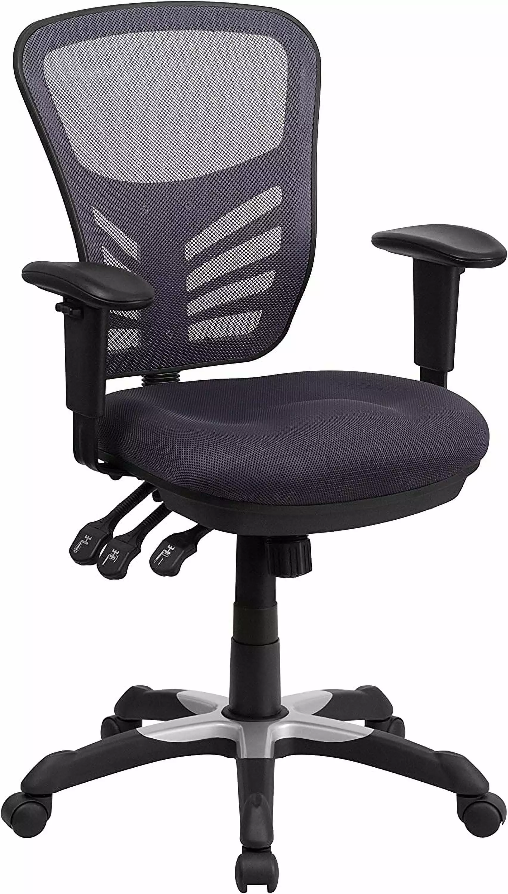 Nicholas Mid-Back Swivel Office And Gaming Chair Ergonomic Mesh Office Chair Adjustable Lumbar Support And Height Dark Gra...