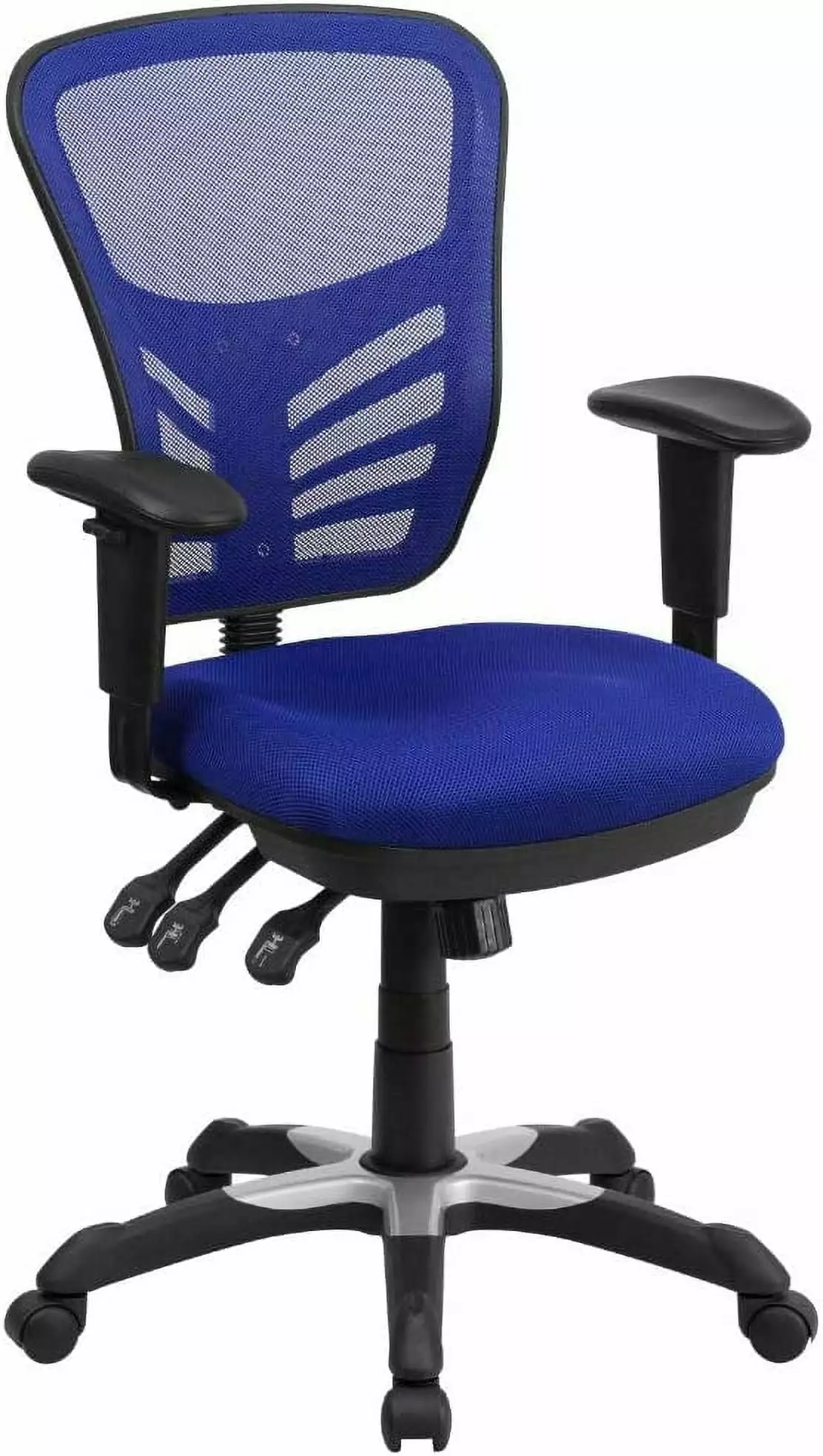 Nicholas Mid-Back Swivel Office And Gaming Chair Ergonomic Mesh Office Chair Adjustable Lumbar Support And Height Blue TRAHOO