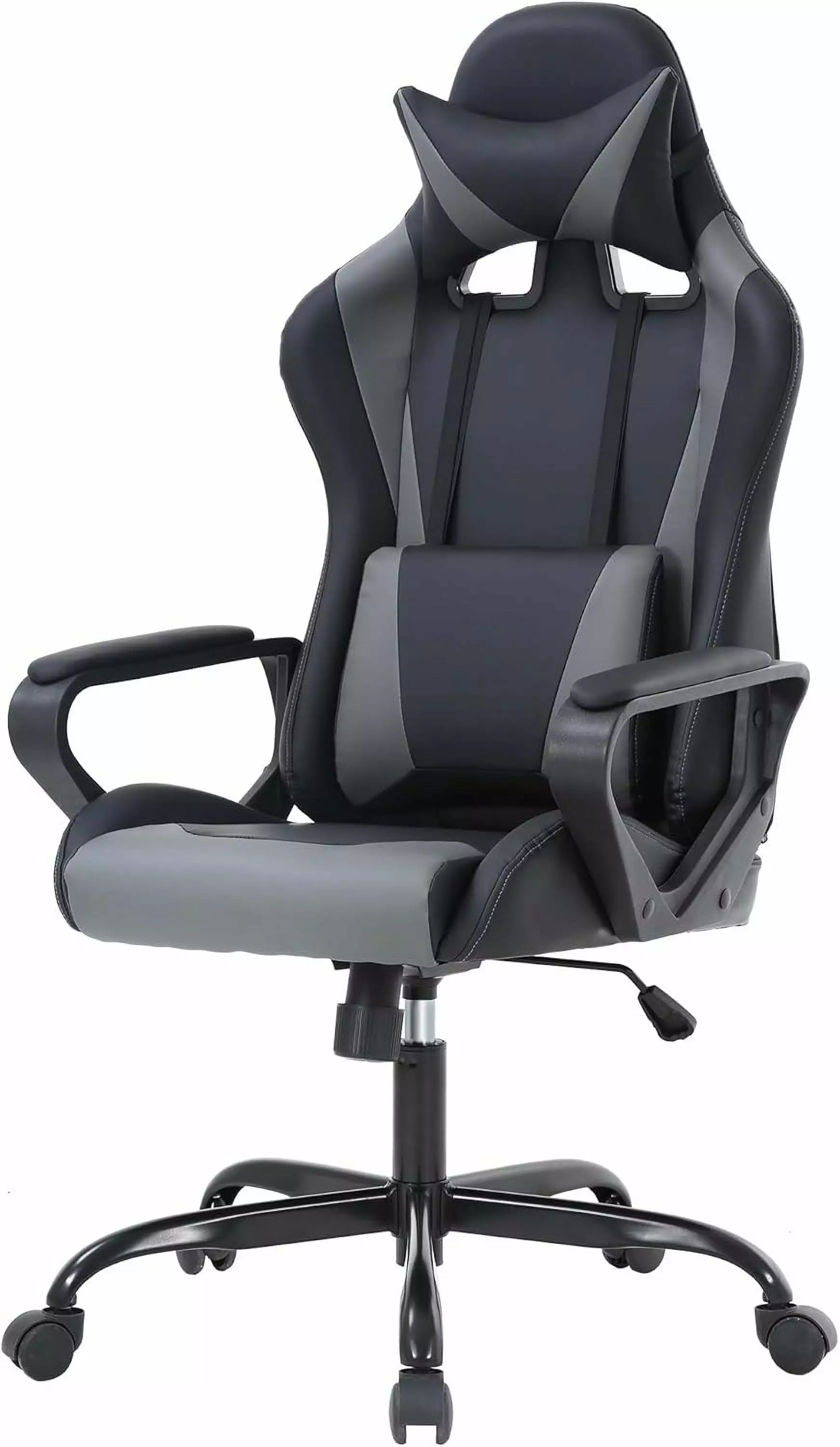 Ergonomic Racing Desk Chair Gaming Chair Computer Chair Armrests 360 Swivel Caster PU Desk Task Chair Executive Headrest L...