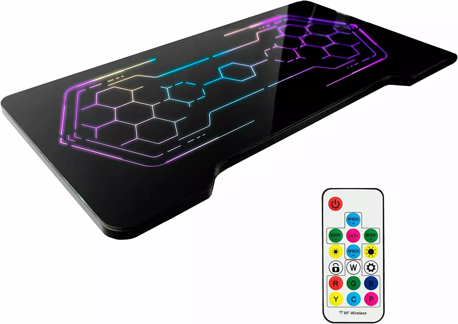 Universal 48 x 24 Inch Tempered Glass Gaming Desktop RGB LED Lights Adjustable Desks Black DESK-TOP48BG aewtwzbj