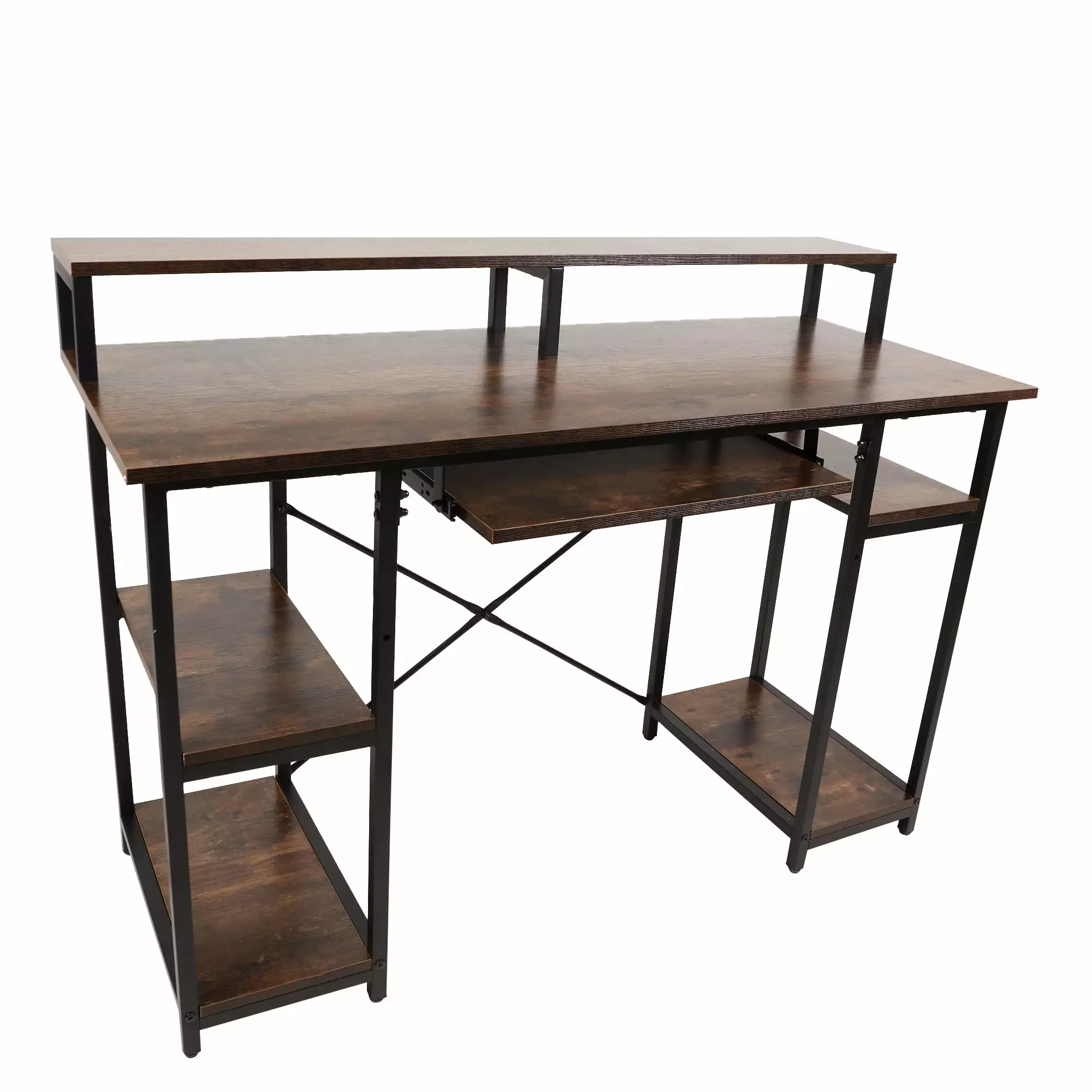 Gaming Desk Storage and Monitor Stand Modern Computer Table Home Office Auccyt