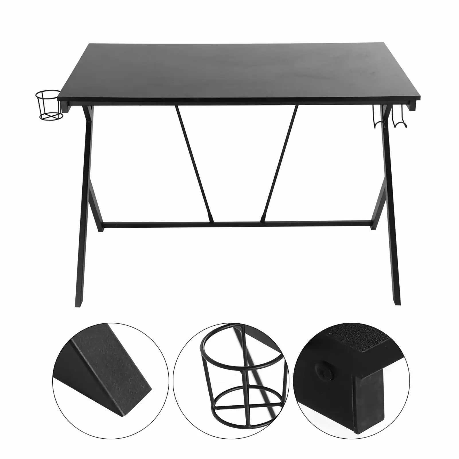 Gaming Computer Desk MDF PVC Laminated Tabletop - 48.8-Inch Home Furniture Desk Cergrey