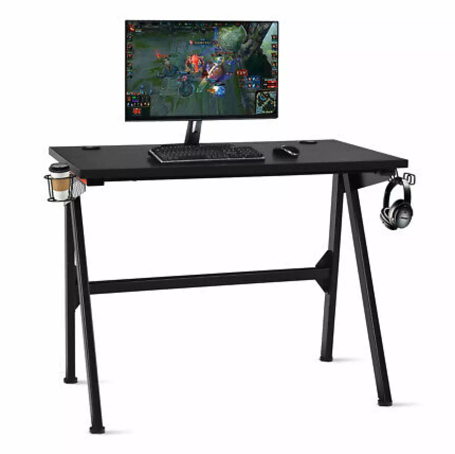 Depot Esh Gaming Desk Home Office PC Table Computer Desk Cup Holder and Headphone Hook