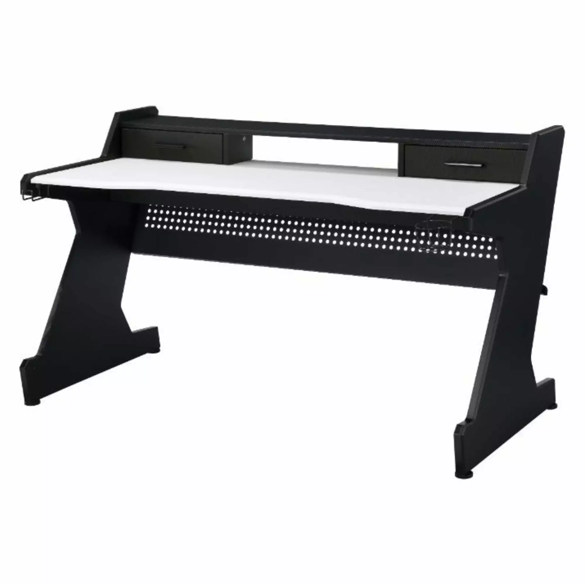 Ergode Gaming Table Black & White Finish 50 Inch Compact Computer Desk