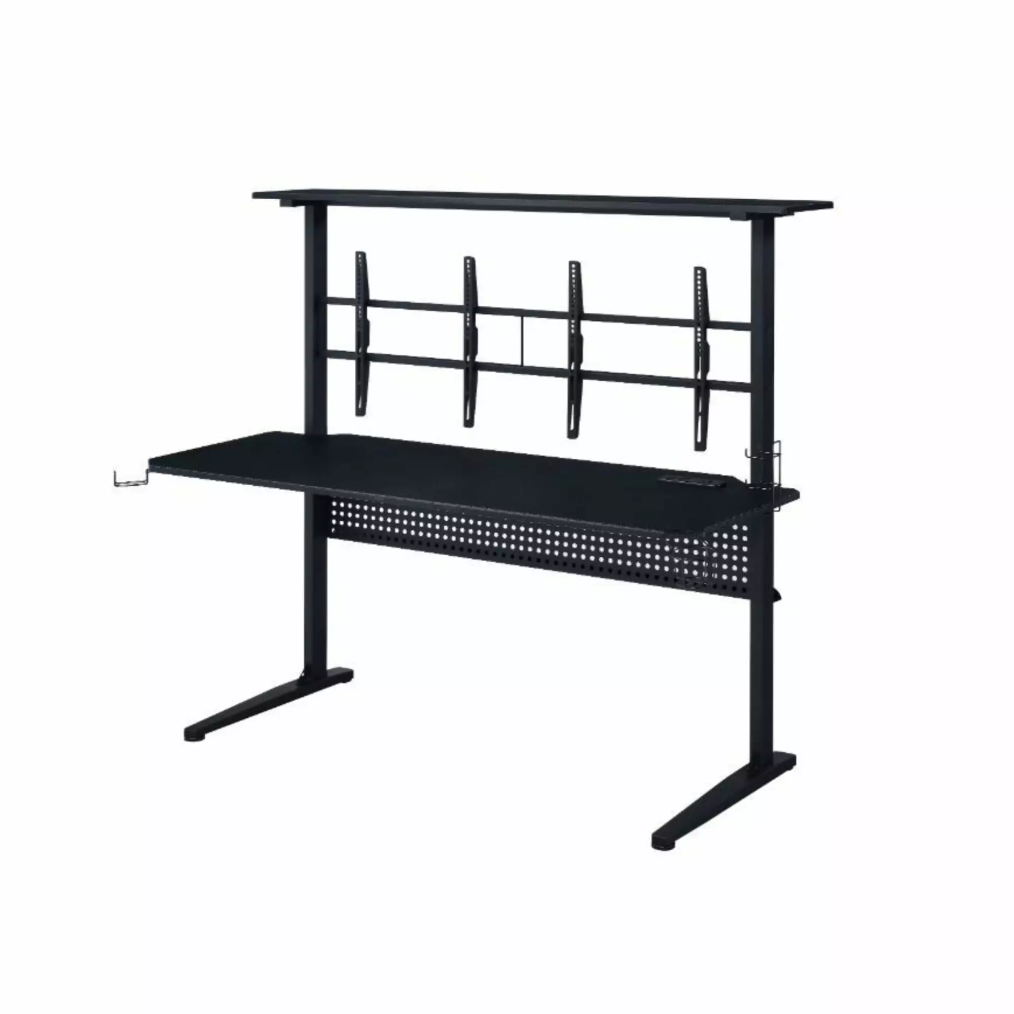 Ergode Gaming Table USB Port Black Finish Ergonomic Computer Desk