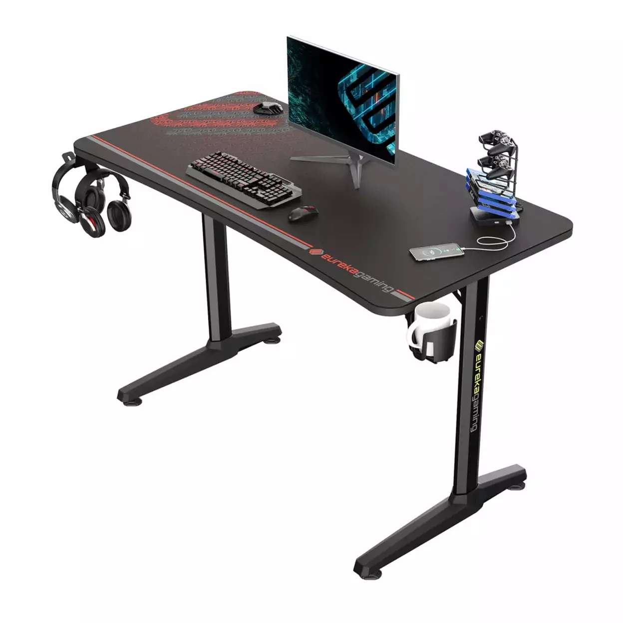 Eureka I47 Polygon Leg Gaming Desk Modern Computer Desk Gamers and Home Office