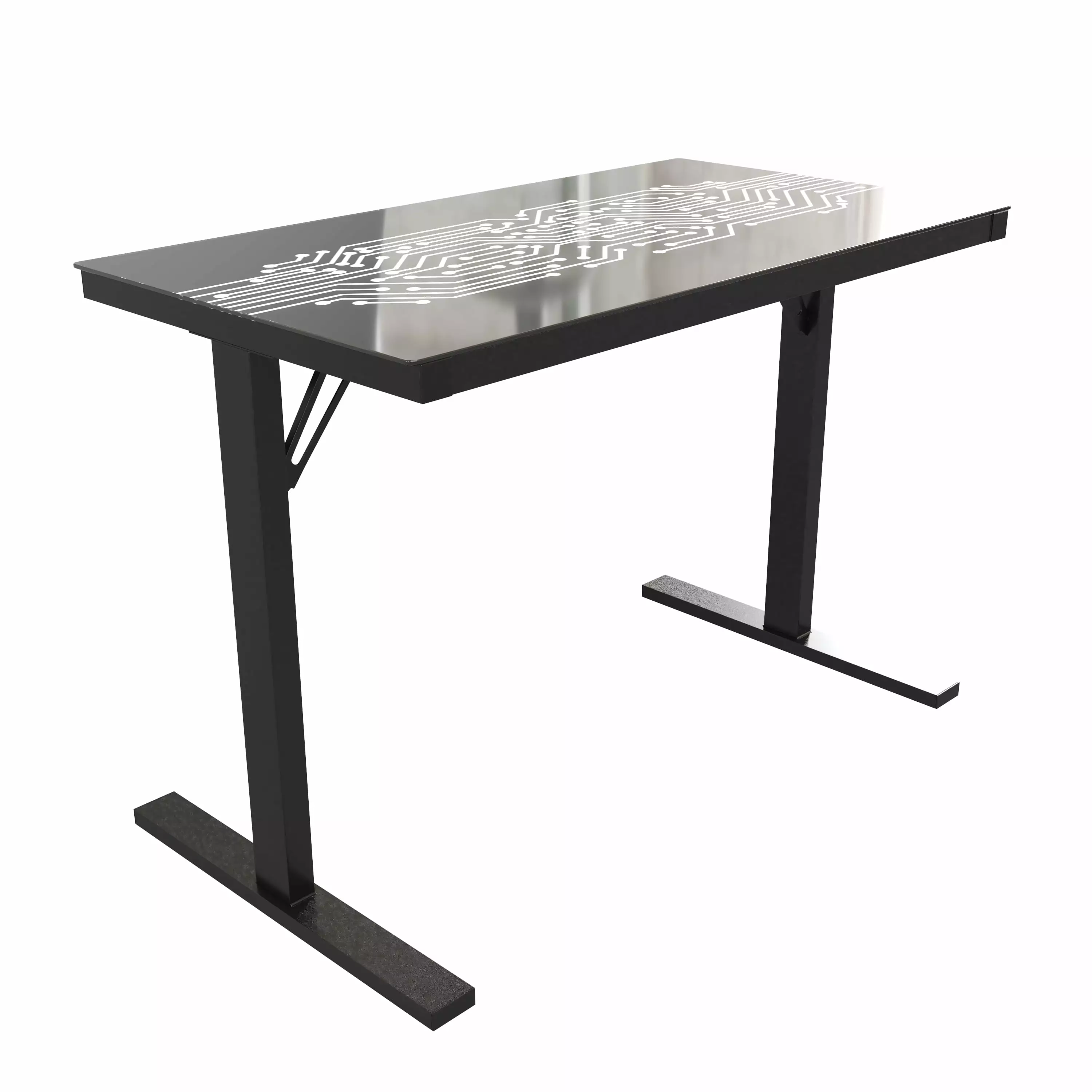 Flash Furniture Shan Gaming Desk LED Lights. Black