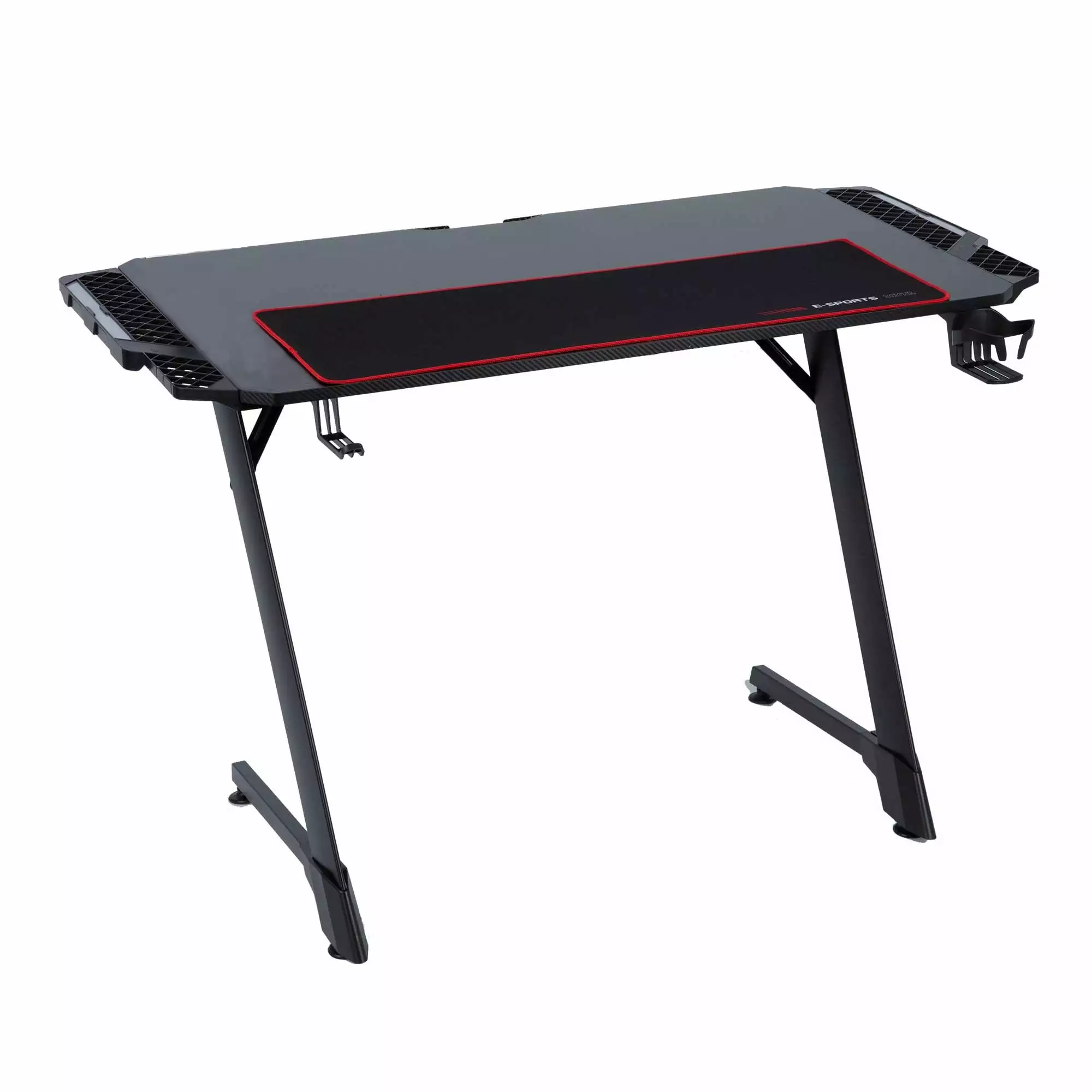 Highmore Aggro 40W RGB LED Gaming Desk Black Ergonomic Computer Desk Gamers