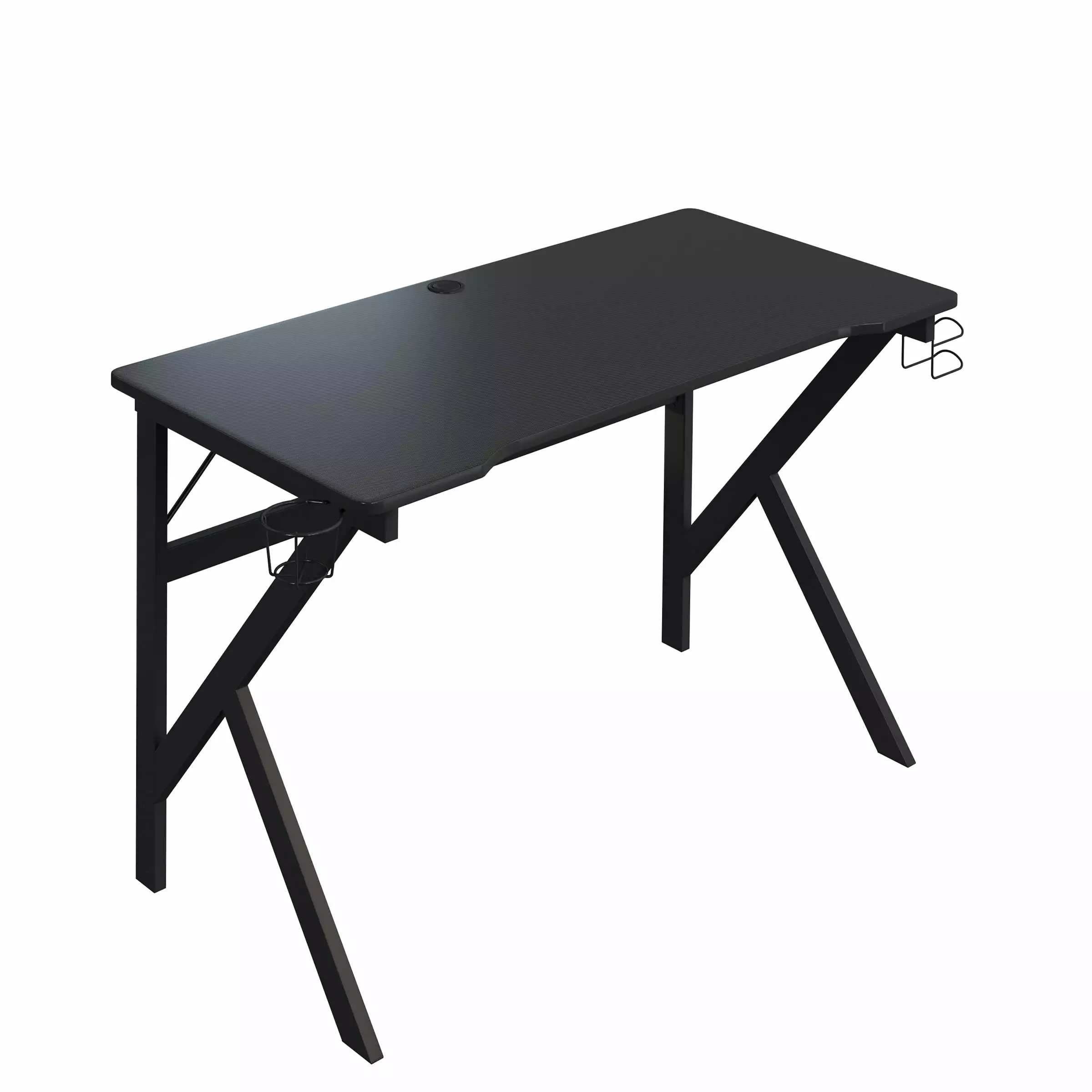 Lavish Home Gaming Computer Desk Carbon Fiber Texture Black