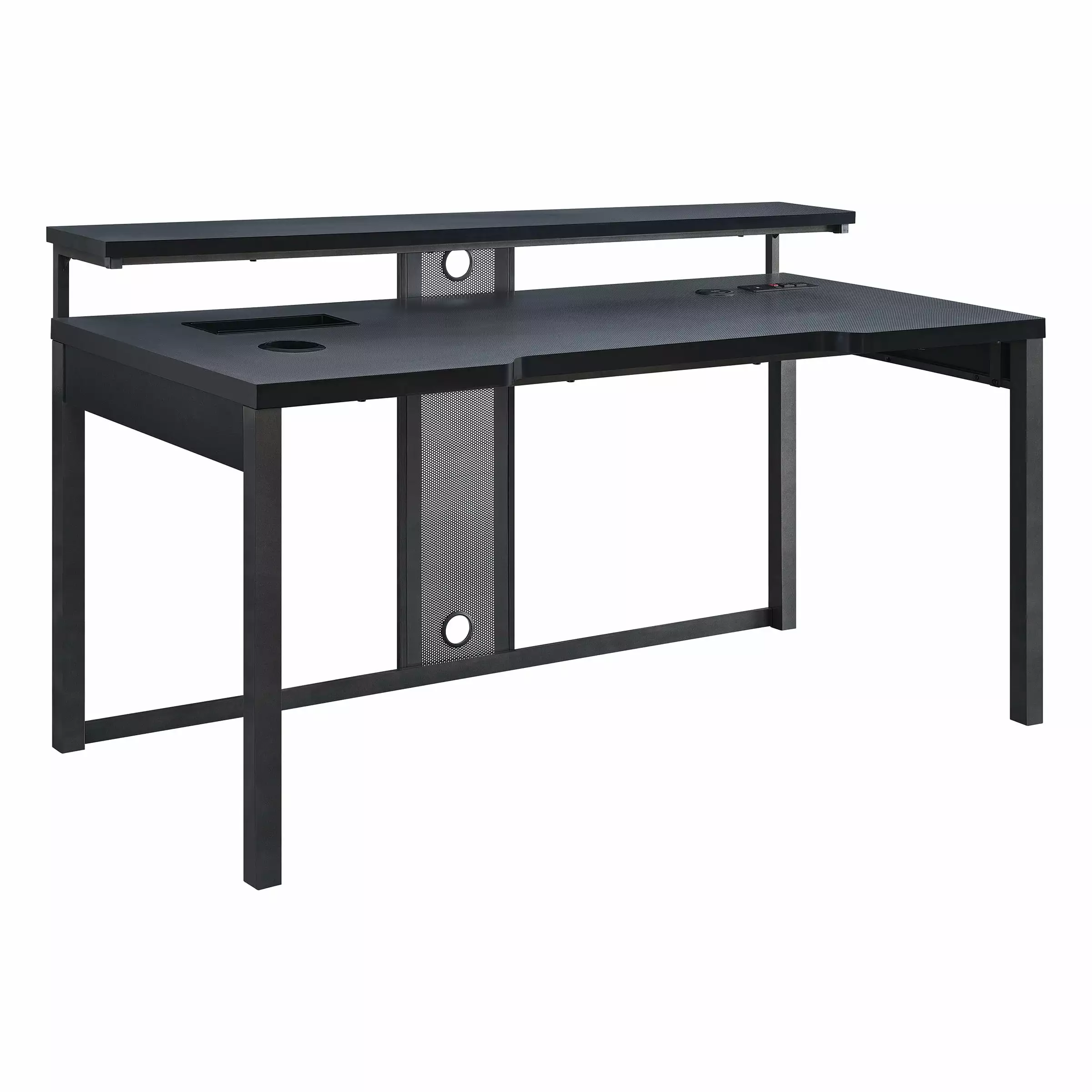 Adaptor 63 Gaming Desk Black Steel Metal OSP Home Furnishings