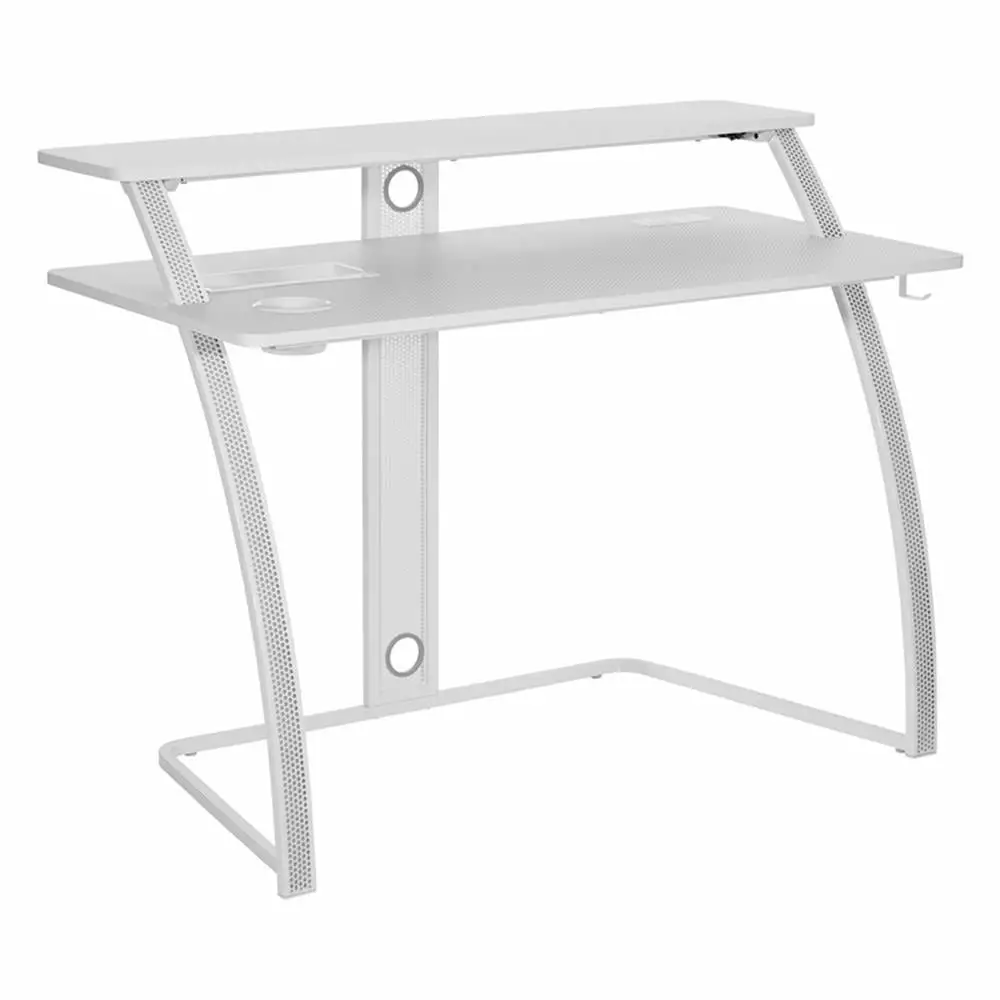 Code 30 Battlestation Gaming Desk Engineered Wood White Finish OSP Home Furnishings
