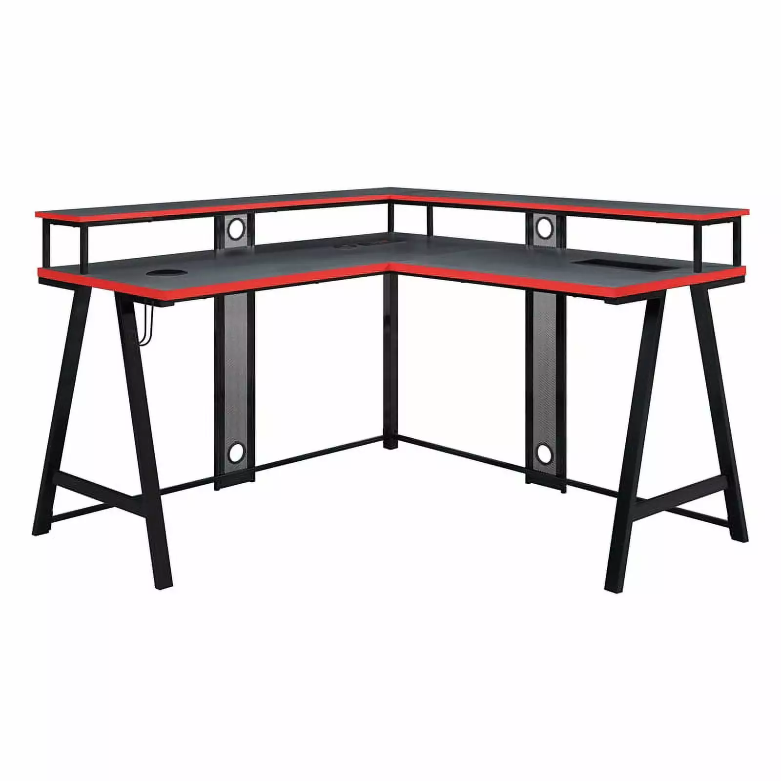Disruptor L-Shape Gaming Desk Metal Black OSP Home Furnishings