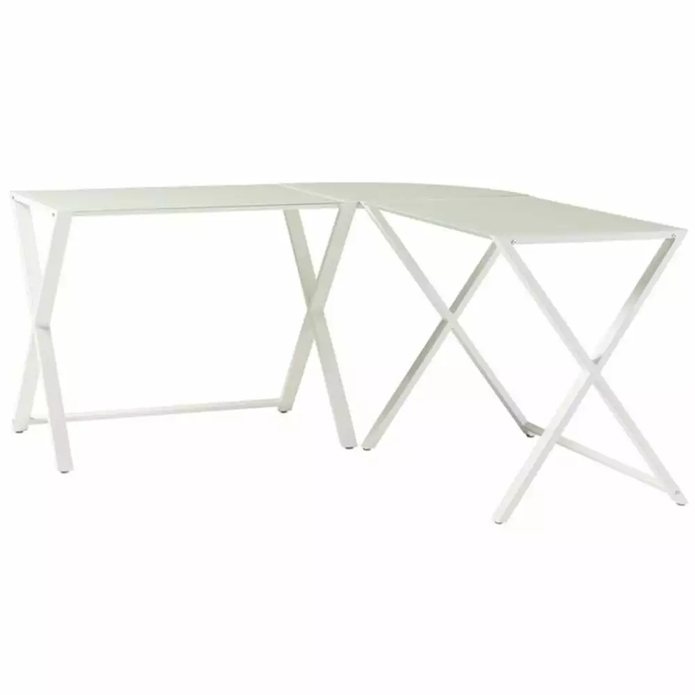 Pemberly Row Contemporary X Leg Command Center Computer and Gaming Desk White