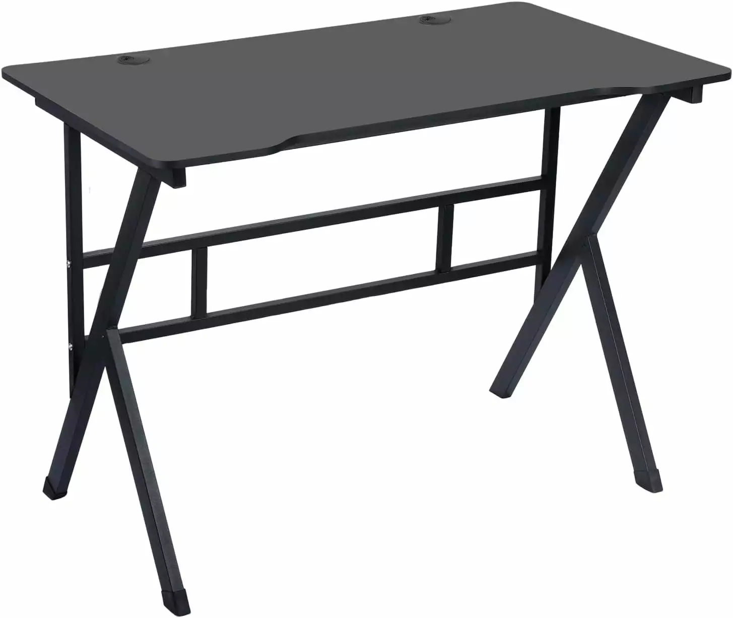 39.4-Inch Black Gaming Desk K-Shaped Steel Legs Modern Simple Writing Desk Small Spaces shinyswan