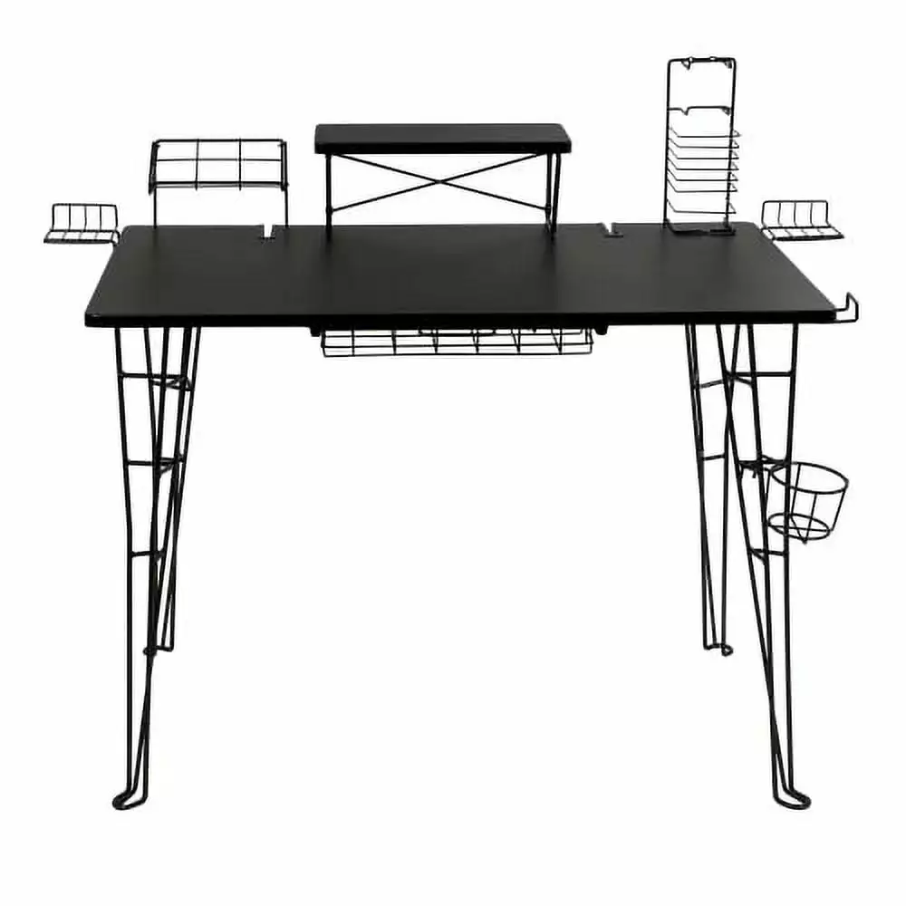 Atlantic Gaming Desk Pro Metallic Black Home Office Workstation Super Dope