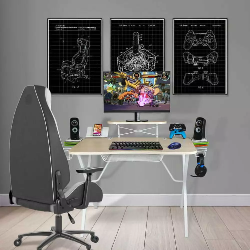 Atlantic Gaming Desk Pro White Durable Computer Desk Home Office and Gaming Super Dope