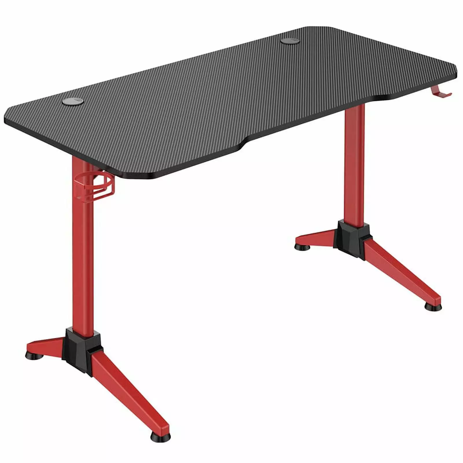 UrbanPro Computer Gaming Desk - Black/Red LED Under Desk Lighting Home Office