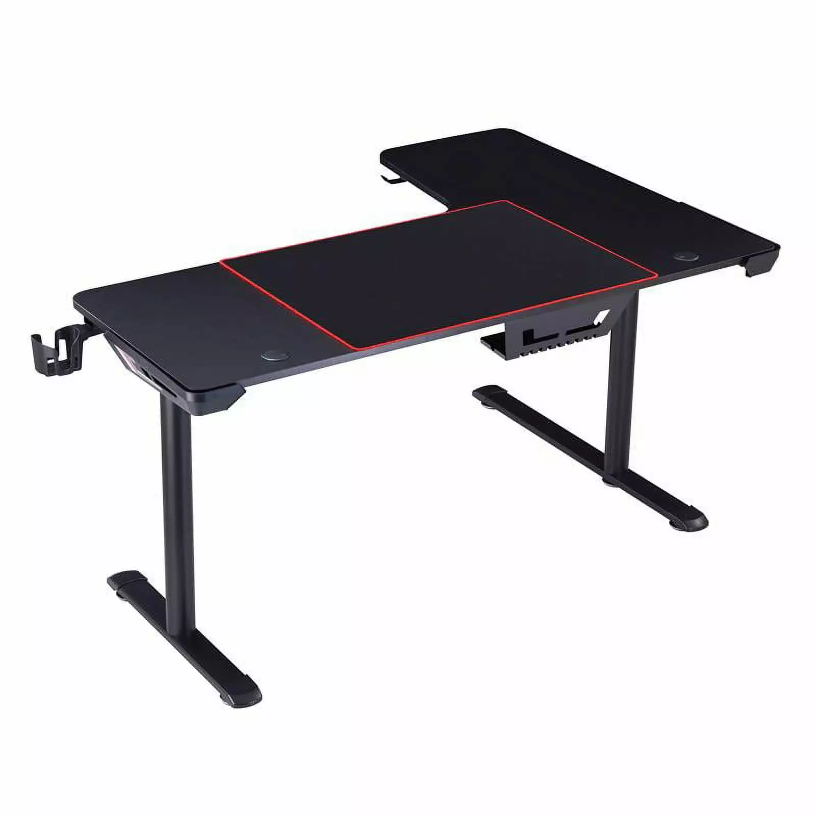 Urbanpro Modern Metal Gaming Desk Built- Outlets Black Home Office Desk