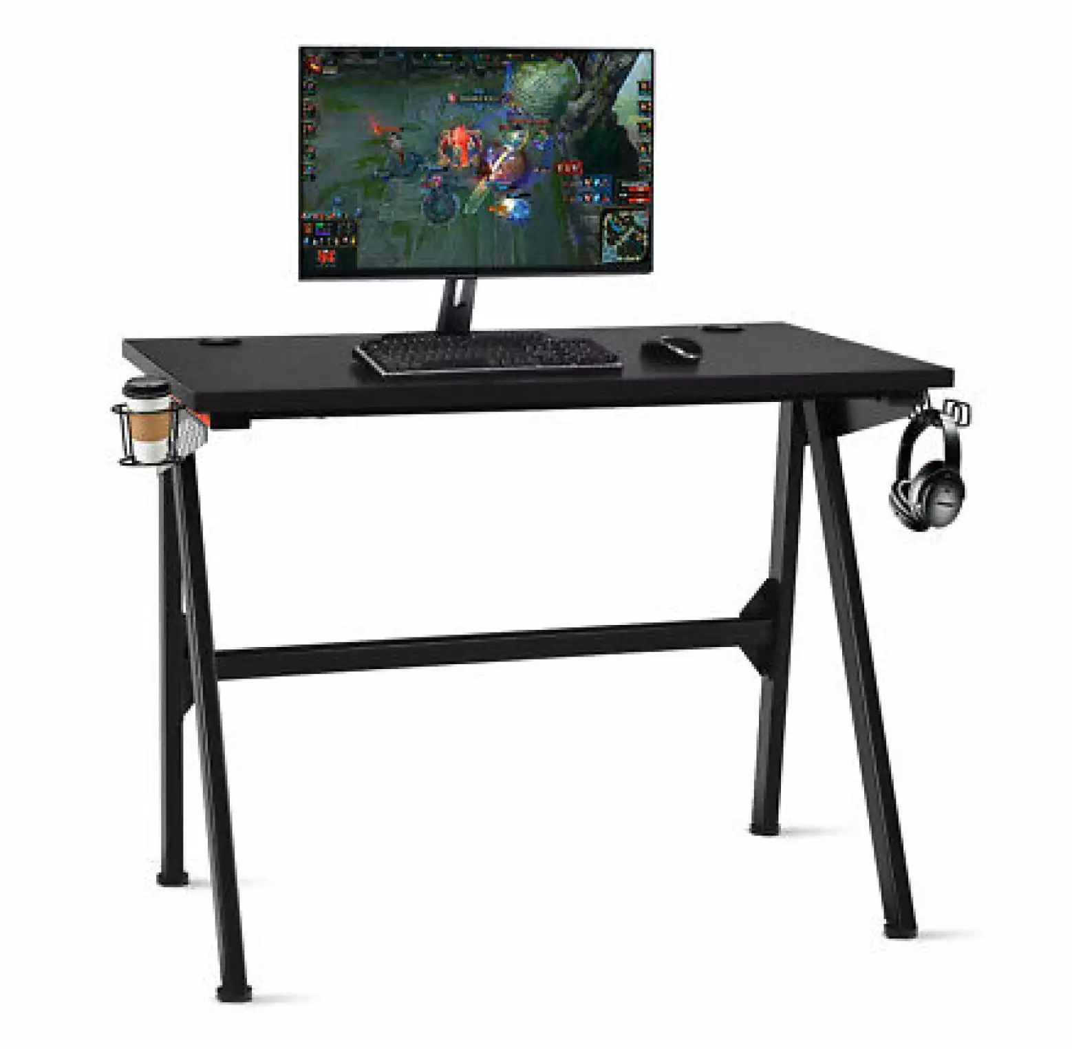 WANCQ Gaming Desk Home Office PC Table Computer Desk Cup Holder and Headphone Hook
