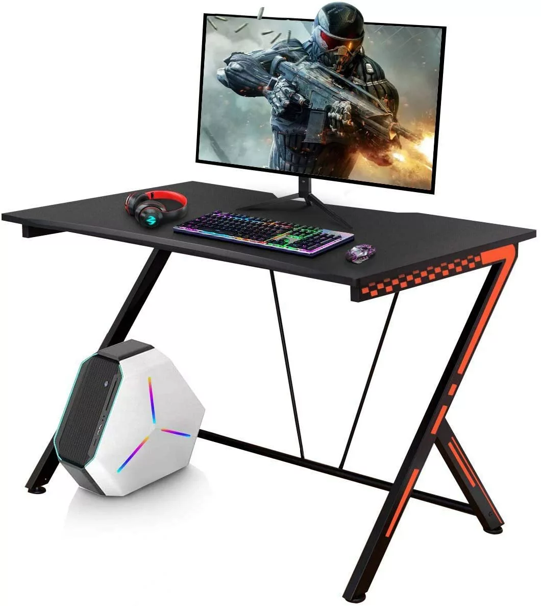 46 Inch Racing Style Gaming Computer Desk - Large Office Writing Workstation - Black XUNJIE