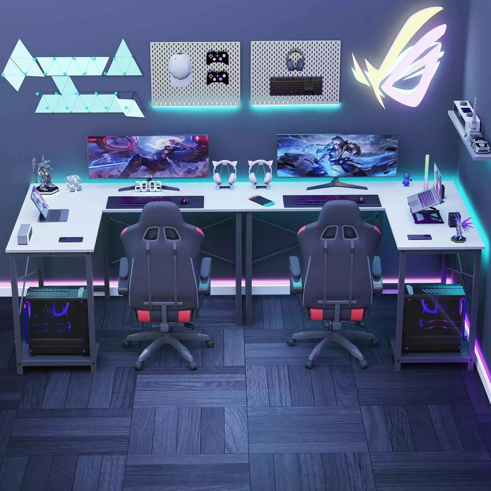 Modular L-Shaped Gaming Desk 40.5 Inch Upgrade Your Setup Customizable Features Yeah Depot
