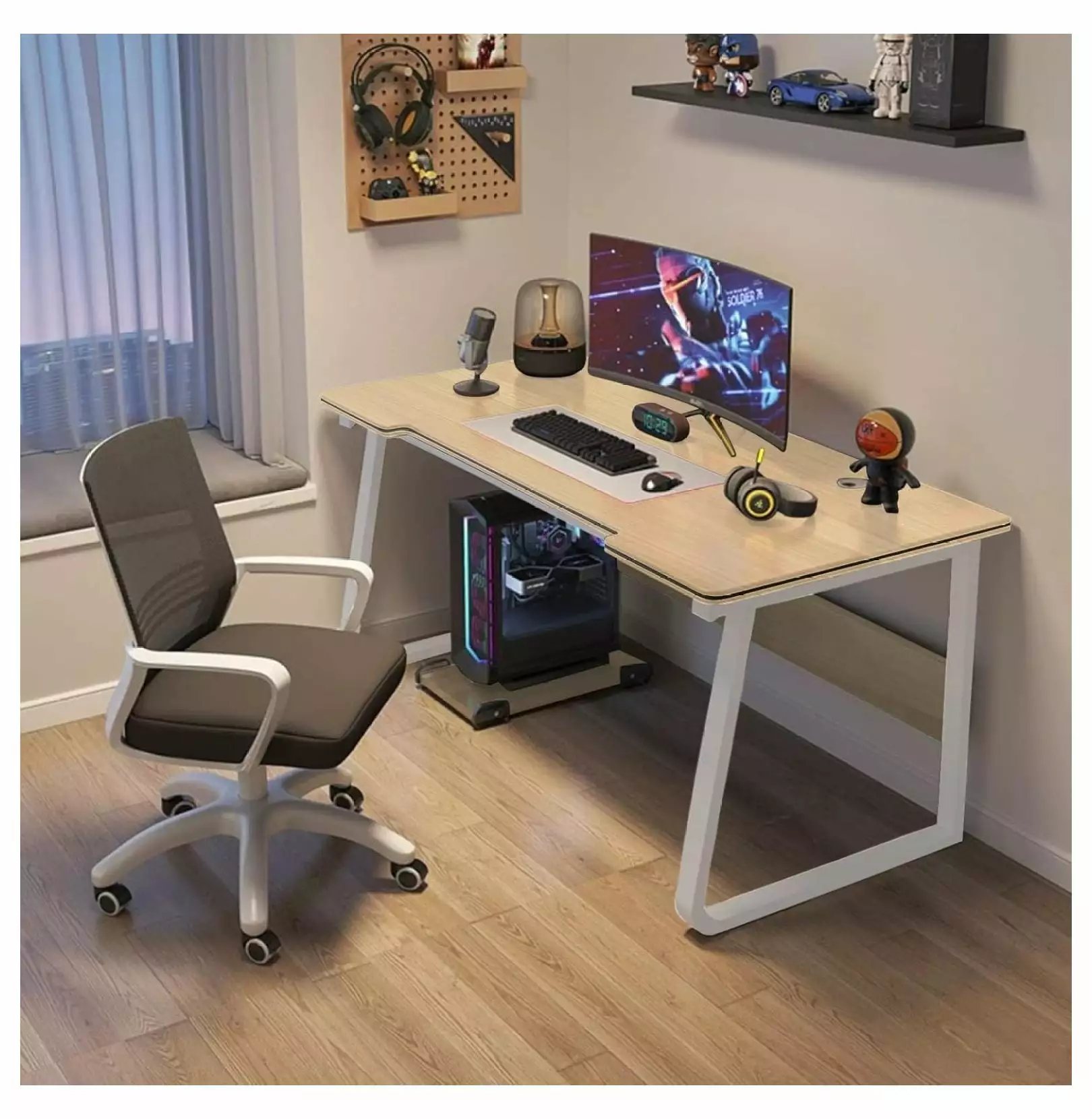 ZeloraGildan Gaming Desk Computer Writing Table Home Office Modern Design