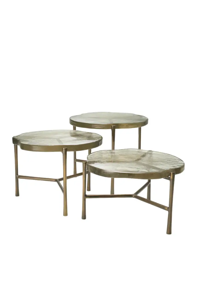 Eichholtz Baldovini Frosted Glass Coffee Table Set 3