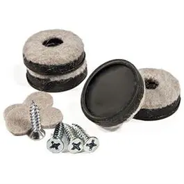 Furniture Glides Felt Round Screw-On 1-. 4-Pack TruGuard