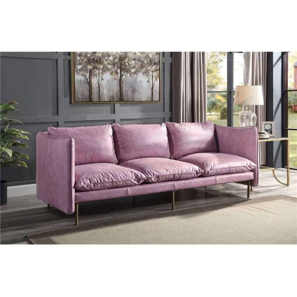 LV01018 Sofa Wisteria Grain Leather - Metis Design - Elegant Living Room Furniture Acme Furniture