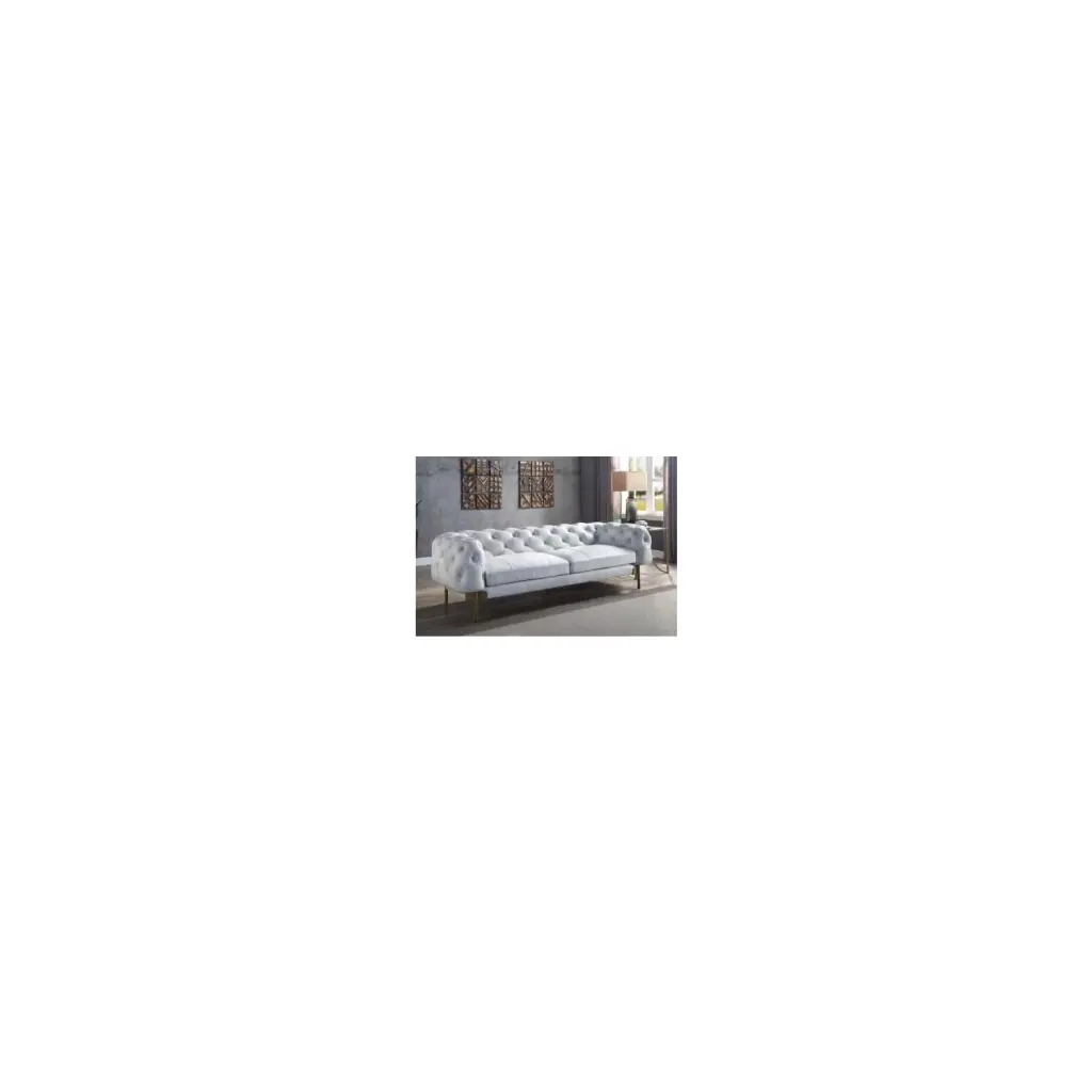 LV01021 Sofa Vintage White Top Grain Leather - Ragle Design - Elegant Living Room Furniture Acme Furniture