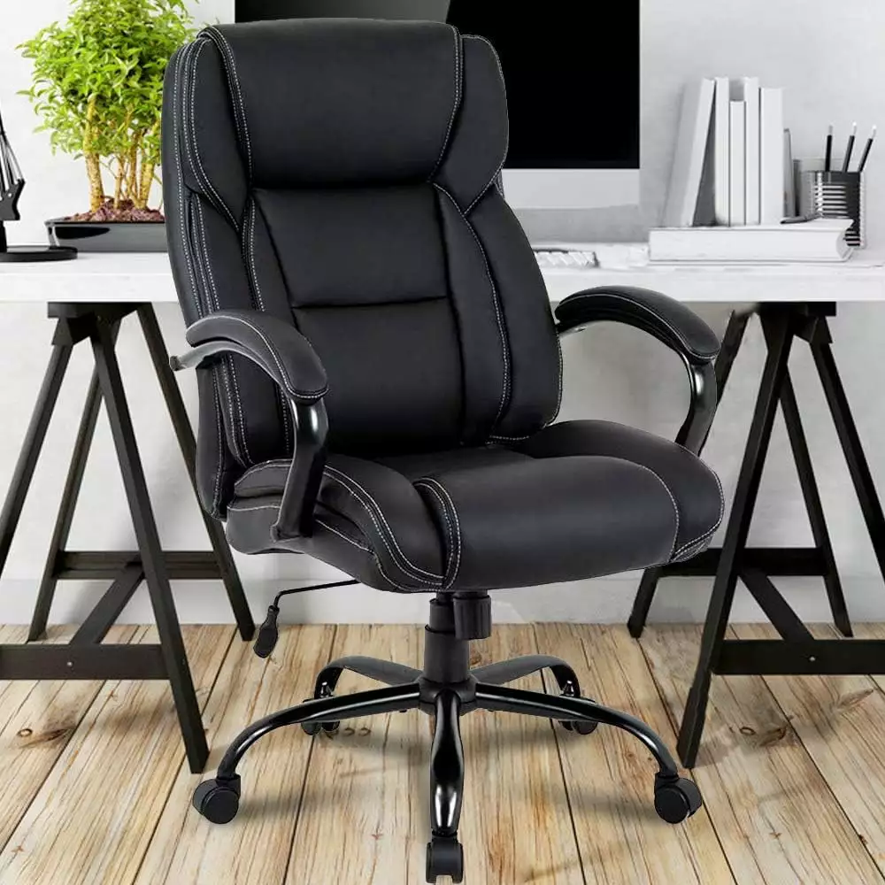 Dkelincs Big Tall Executive Office Chair 500 lbs Capacity Heavy Duty Lumbar Support