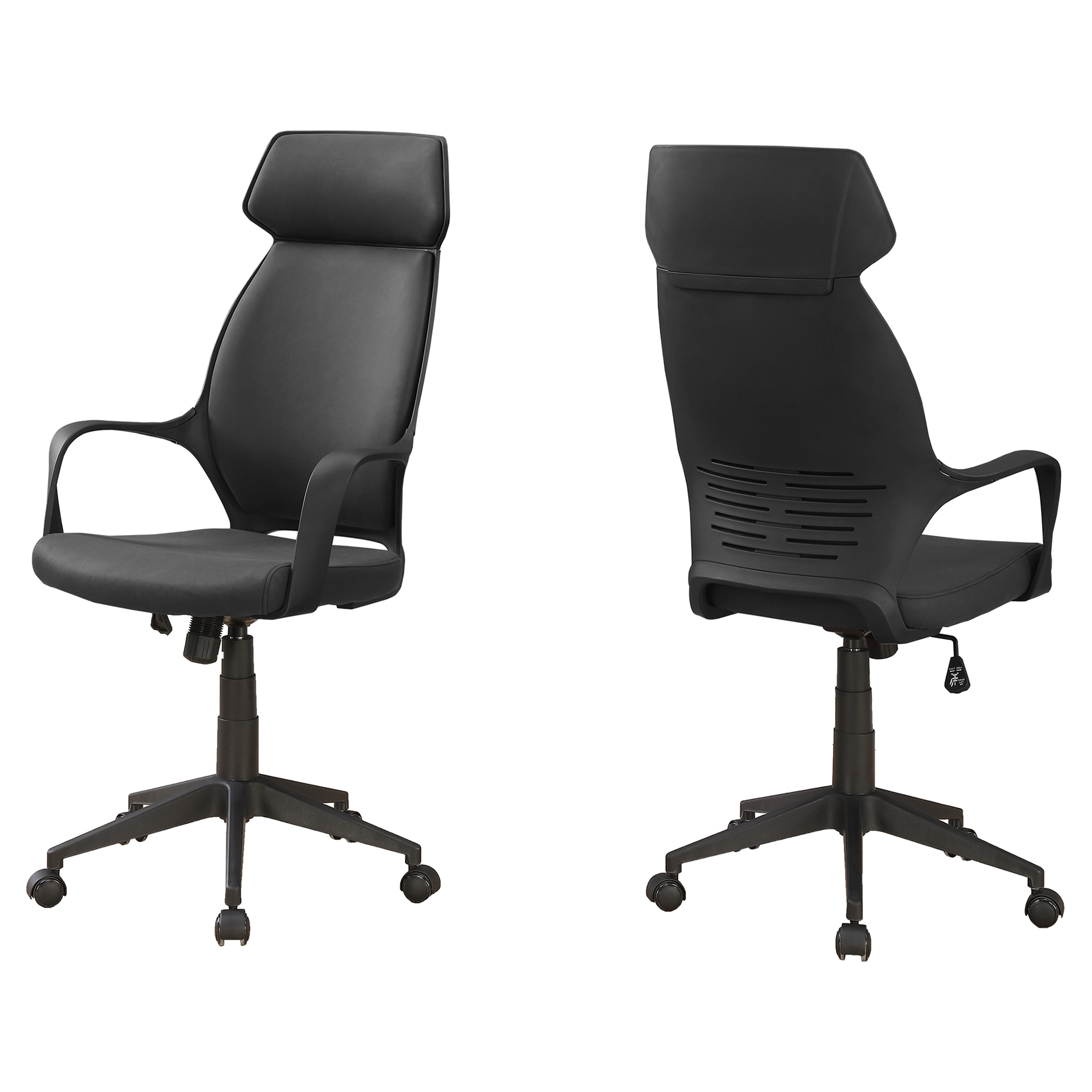 26 x 25 x 96 Black High Back Office Chair Foam Padding and Microfiber Upholstery HomeRoots
