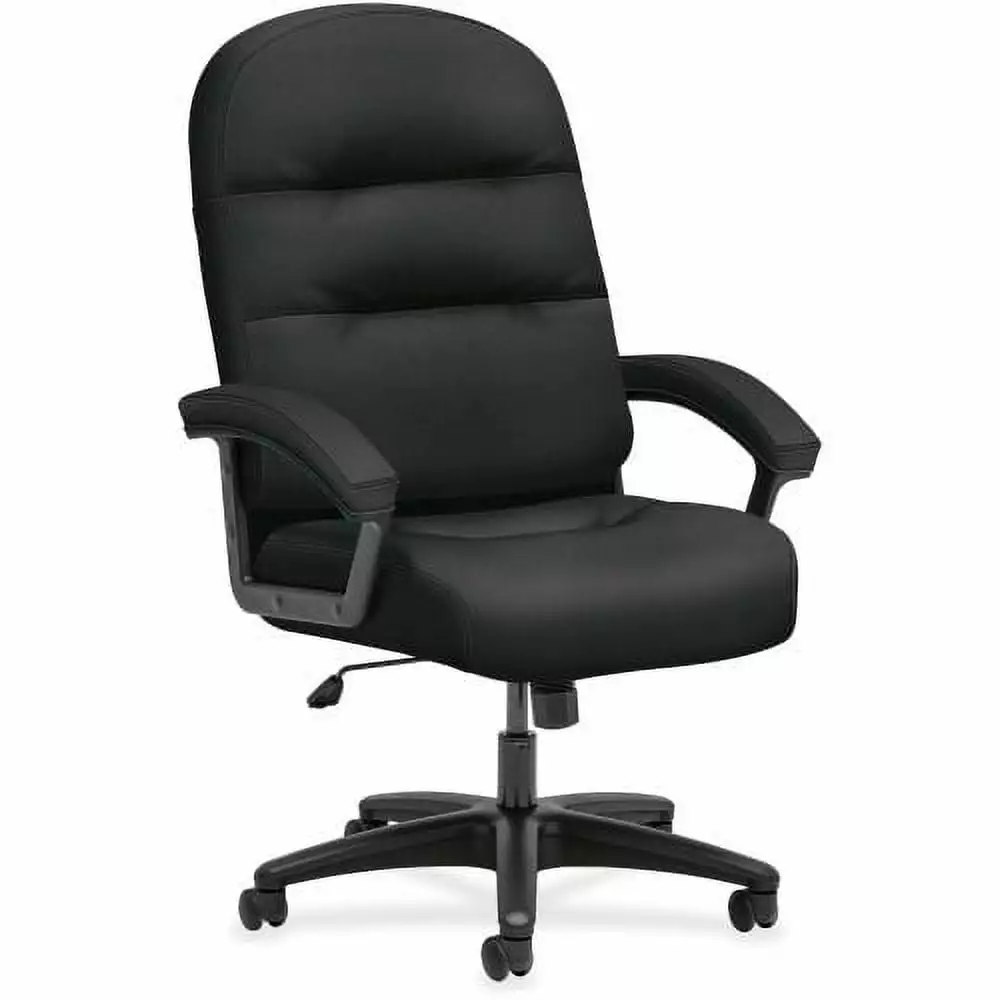 HON Pillow-Soft High-Back Chair Fabric Black Memory Foam Seat Plush Office Chair